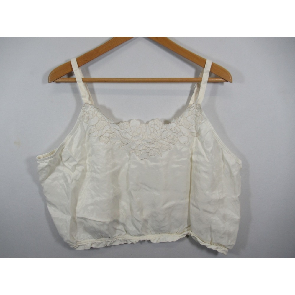 Offline by Aerie Embroidered Crop Top Women 2XL Ivory Cottagecore